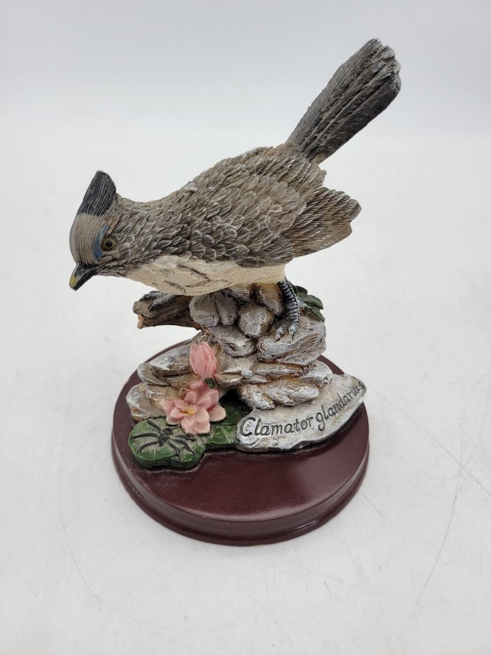 The great spotted cuckoo (Clamator glandarius) Porcelain Bird Figurine 6"